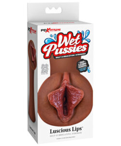 Wet Pussies Luscious Lips Stroker - Brown product packaging